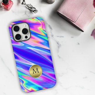 Levendige holografische monogram iPhone 15 pro max hoesje