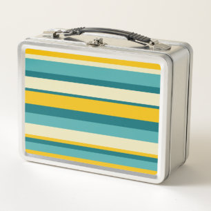 Levendige horizontale strepen in geel en turquoise