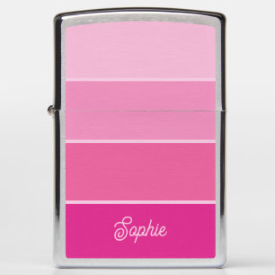 Levendige Hot Pink   Ombre Strepen en Script