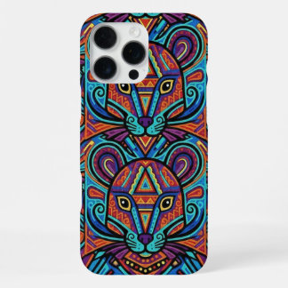 Levendige Huichol Dierlijke Geest Hoesje iPhone 16 Pro Max Hoesje