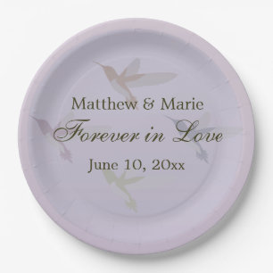 Levendige Hummingbird Weddenschap Forever in Love Papieren Bordje