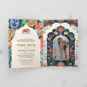 Levendige Indiase volkskunst Olifantencrème bruilo (Binnen)