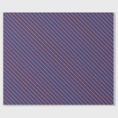 Levendige Indigo en Koraal Gestreepte Gift Wrap Cadeaupapier (Vlak)