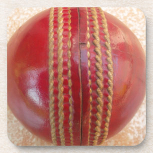 Levendige internationale cricket Red Leather Ball Onderzetter