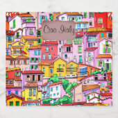 Levendige Italiaanse gevel Likeurfles Etiket (Enkel label)