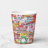 Levendige Italiaanse gevel Papieren Bekers (Voorkant)