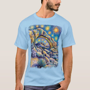 Levendige Joshua Tree Woestijn Rotsen Moderne Van  T-shirt