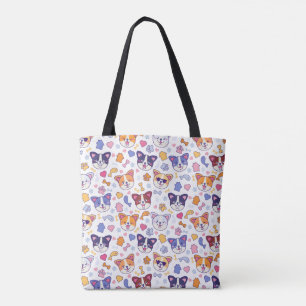 Levendige kat & hond gezichten Canvas tas