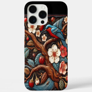 Levendige Kersenbloesems en Blauwe Vogel Scene iPhone 16 Pro Max Hoesje