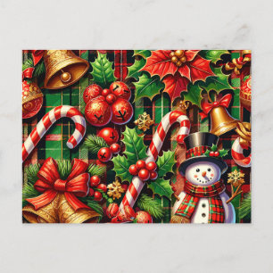 Levendige kerst Plaid Briefkaart