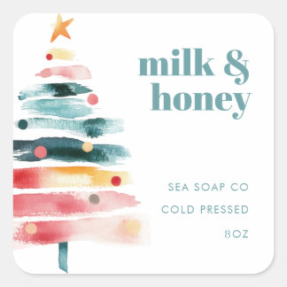 Levendige kerstproductstickers vierkante sticker