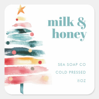 Levendige kerstproductstickers vierkante sticker