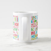 Levendige Kersttypografie Mok (Achterkant)