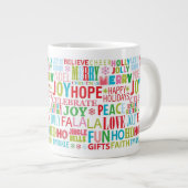 Levendige Kersttypografie Mok (Voorkant rechts)