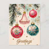  levendige kerstversieringen briefkaart (Voorkant)