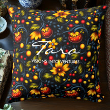 Levendige Khokhloma-geïnspireerde bloemen decorati