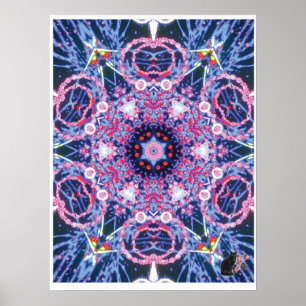 Levendige kinetische collage caleidoscoop poster