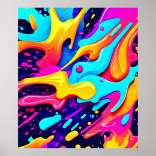 Levendige kleur Chaos Art Poster