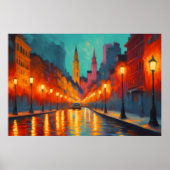 Levendige kleur Cityscape Fauvisme Impressionist 3 Poster (Voorkant)