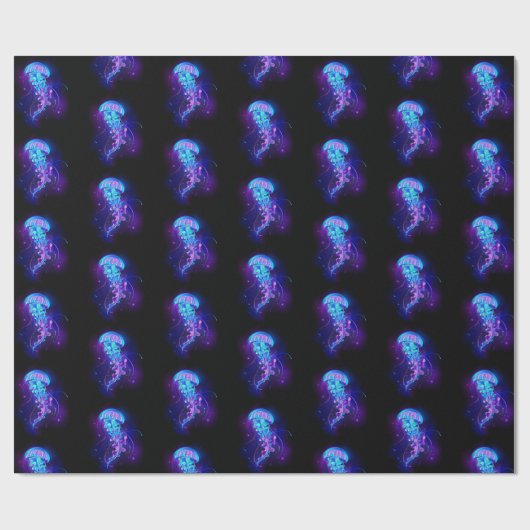 Levendige kleur gloeiende kwal cadeaupapier (Vlak)