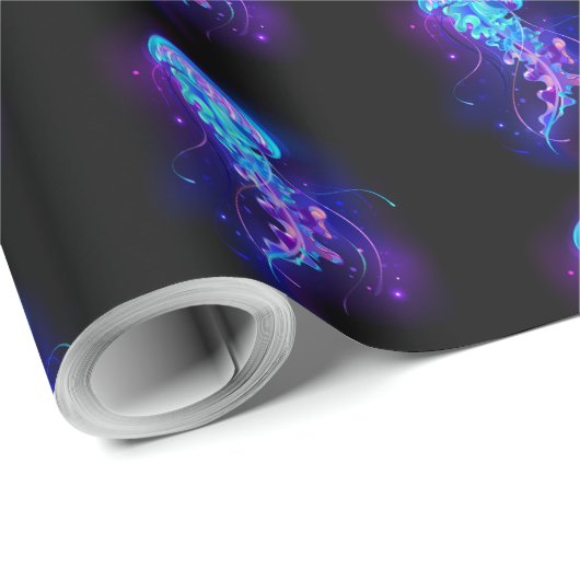 Levendige kleur gloeiende kwal cadeaupapier (Rol Hoek)