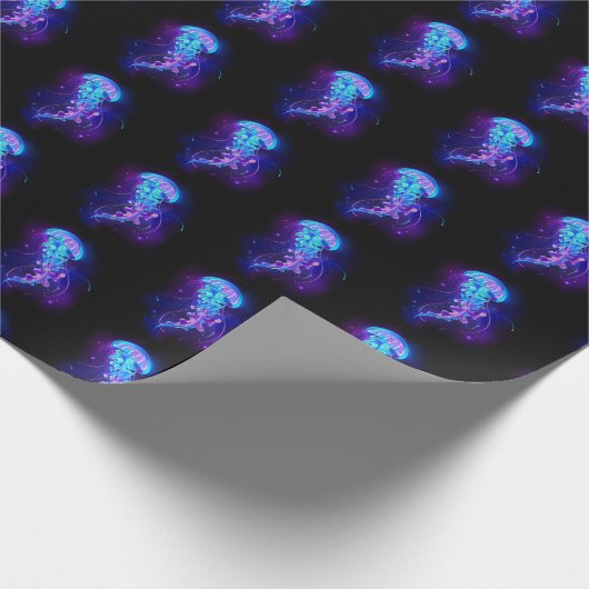 Levendige kleur gloeiende kwal cadeaupapier (Hoek)