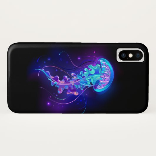 Levendige kleur gloeiende kwal Case-Mate iPhone case (Achterkant (horizontaal))