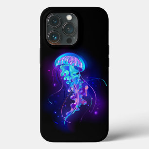 Levendige kleur gloeiende kwal iPhone 13 pro hoesje