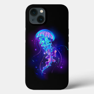 Levendige kleur gloeiende kwal iPhone 13 hoesje