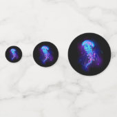 Levendige kleur gloeiende kwal confetti (Achterkanten)