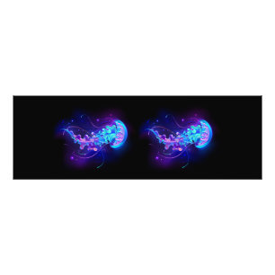 Levendige kleur gloeiende kwal foto afdruk