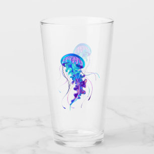 Levendige kleur gloeiende kwal glas