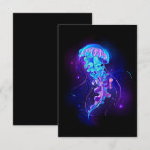 Levendige kleur gloeiende kwal kaart (Voorkant / Achterkant)