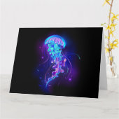 Levendige kleur gloeiende kwal kaart (Gele Bloem)