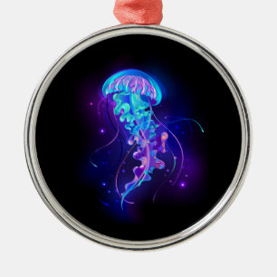 Levendige kleur gloeiende kwal metalen ornament