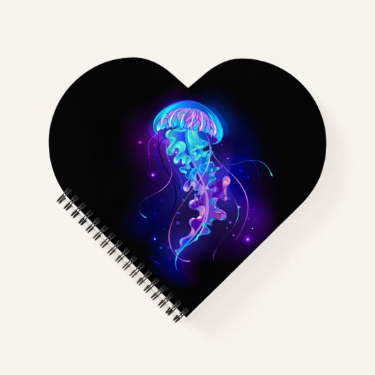 Levendige kleur gloeiende kwal notitieboek (Voorkant)