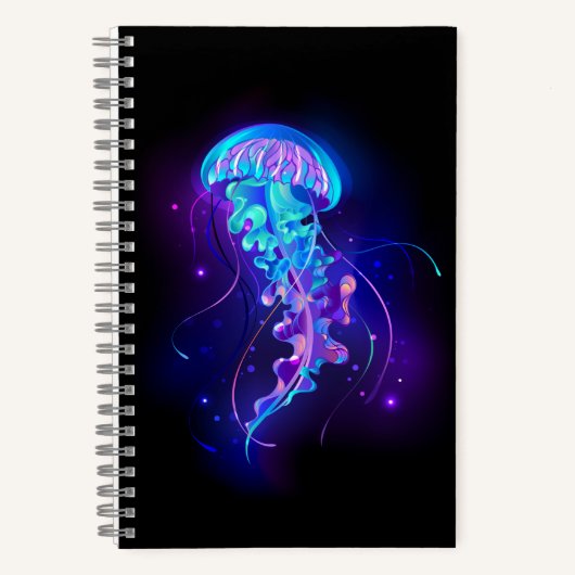Levendige kleur gloeiende kwal notitieboek (Voorkant)