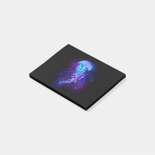 Levendige kleur gloeiende kwal post-it® notes (Schuin)