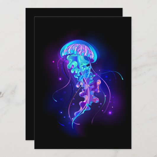 Levendige kleur gloeiende kwal programma (Voorkant / Achterkant)