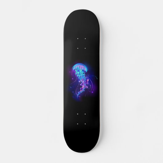 Levendige kleur gloeiende kwal skateboard (Voorkant)