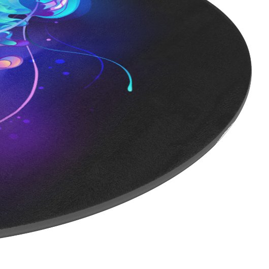 Levendige kleur gloeiende kwal snijplank (Hoek)