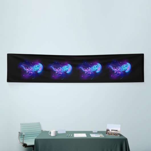 Levendige kleur gloeiende kwal spandoek (Beurs)