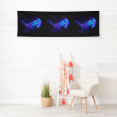 Levendige kleur gloeiende kwal spandoek (Insitu)