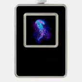 Levendige kleur gloeiende kwal verzilverd kader ornament (Voorkant)