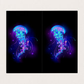 Levendige kleur gloeiende kwal visitekaartjes (Buitenkant ongevouwen)