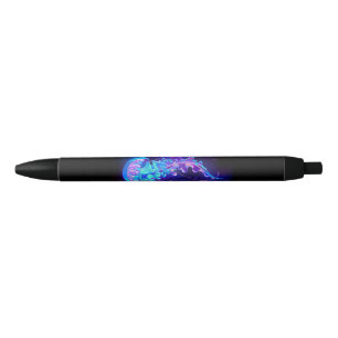 Levendige kleur gloeiende kwal zwarte inkt pen