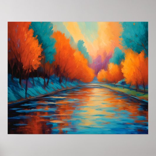 Levendige kleur Landschap Fauvisme Impressionistis Poster (Voorkant)