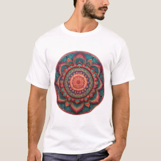 Levendige kleur Mandala T-shirt