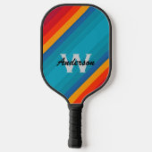 Levendige kleur Stripes personaliseren Monogram & Pickleball Paddle (Achterkant)