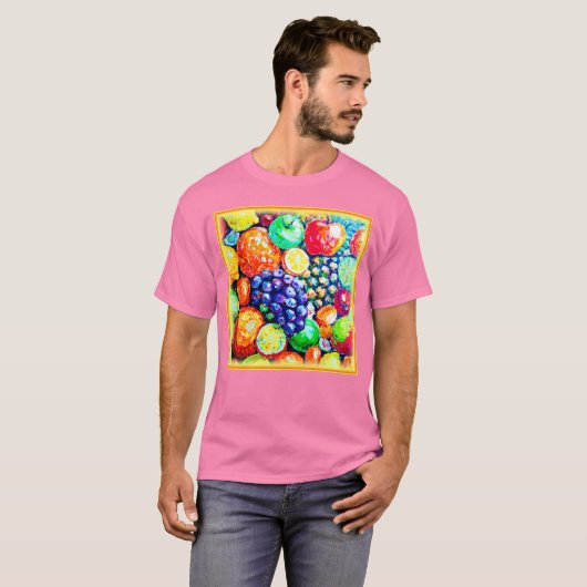 Levendige kleur van vruchten. Bestel nu T-shirt (Voorkant volledig)
